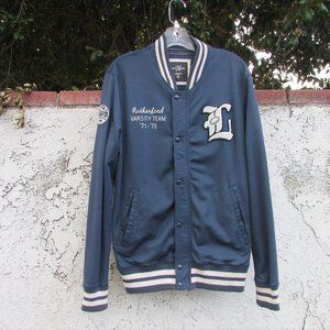 H&M blue cotton blend men varsity jacket M